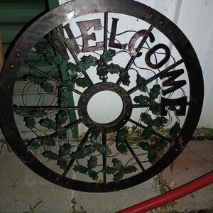 Festive Welcome Wreath with Holly Accents